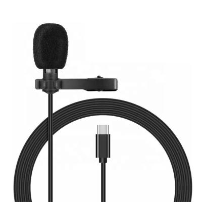 China Lavalier Microphone Height Sensitivity Live Stream 1.5M Phone Mini Recording Lapel USB Condenser Microphone for sale