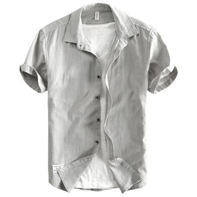 China Original Equipment New Summer Short Sleeve Pure Cotton Casual Loose Breathable Shirt White Shirt For Men for sale