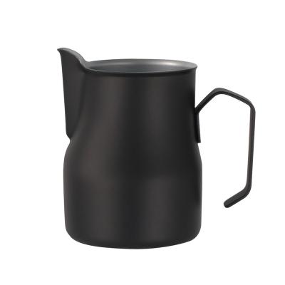 China New Designs 350ml Stocked Style Stainless Steel Italian Milk Frothing Pitcher Latte Jug for sale