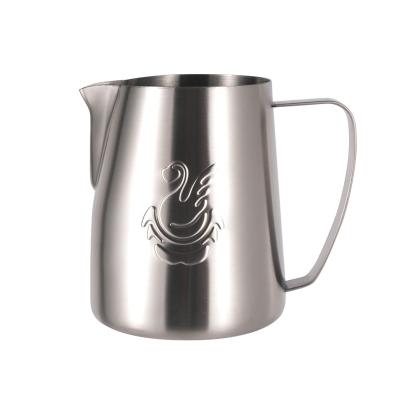 China Factory Stocked 20oz Espresso Frothing Stainless Steel Pitcher Milk Jug For Coffee Custom 420ml Milk Jug for sale