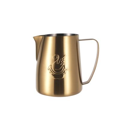 China Triple Stocked Measuring Pitcher Milk Cup Swan Milk Pitcher Stainless Steel Coffee Pitcher for sale