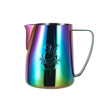 China Hot 2022 Manufacturer New Stored Espresso Milk Frothing Pitcher Colorful Stainless Steel Milk Cup for sale