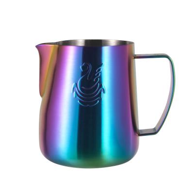 China High Demand Latte Stocked 400ml Frothing Pitcher Stainless Steel Milk Cup Pitcher Art Jug For Cafe Milk Jug for sale