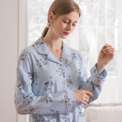 China Autumn And Winter Luxury High Neck Breathable Wholesale Designer Pajamas Two Piece Women Pajamas Elastic Sleepwear for sale