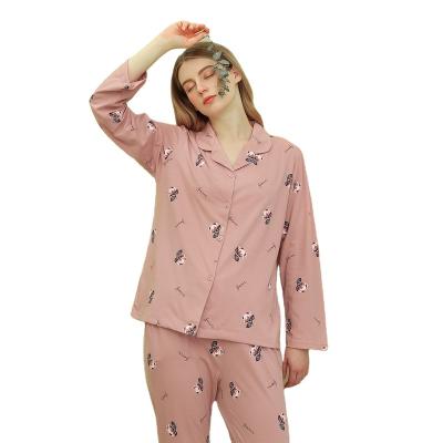 China Wholesale Designer Inspired Satin Pajamas PJ Cartoon Ladies Sleepwear Robe Breathable Comfortable Lounge Wear Long Set For Women for sale