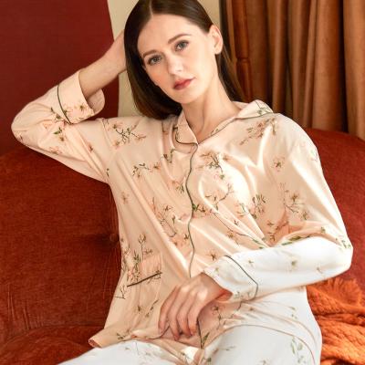 China Pajamas Women's Breathable Cotton Long Sleeve Casual Homewear Women's Plus Size Cotton PJ Suit Sets for sale