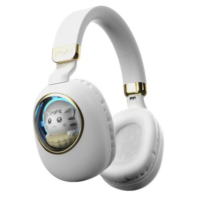 China 2022 New arrival RGB wireless instant cute light cute pet series girl bluetooth cat earphones(can use wired also) for sale