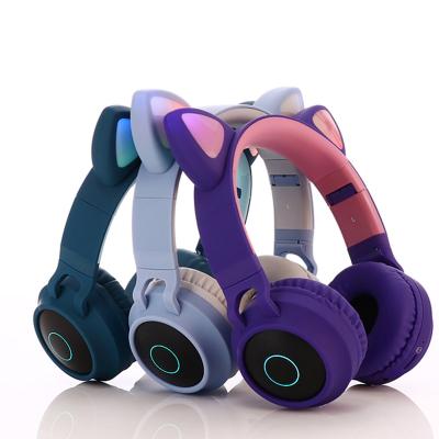 China Wireless Earphone (can use wired also) Kids Wireless Earphone LED Cat Ear Headset for sale