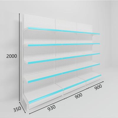 China Modern Design Metal Supermarket Display Rack Single Sided Single Sided Wall Shelf for sale