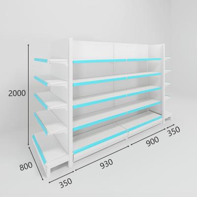 China Factory Hot Sales Double Sided Flat Back Panel Supermarket Shelf Supermarket Advertising Display Racks for sale