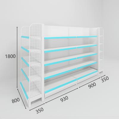 China Double Sided Commodity Store Commodity Supermarket Shelves Display Racks Grocery Retail Mix Rack for sale