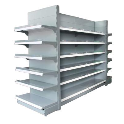 China Double sided heavy duty metal gondola shelves for supermarket display racks wisda commercial for sale