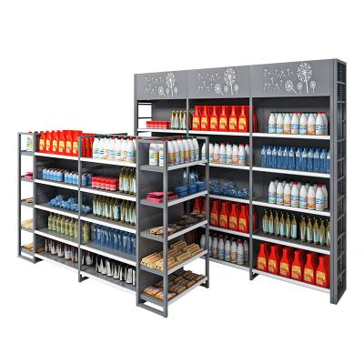 China Customized Metal Single Sided/Double Sided Scaffale Single Sided/Double Sided Display Stand Rack Gondola Shop Display For Supermarket for sale