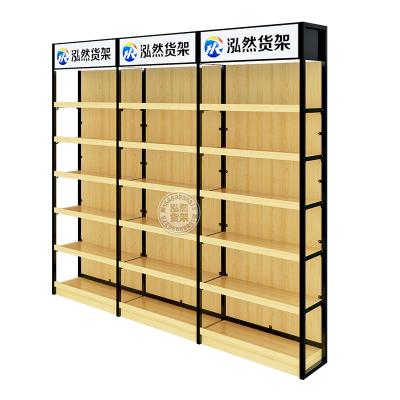 China Customizable Good Quality Manufacturer Customizable Good Quality Single Side Wall Shelf Store Steel Wood Display Shelf Single Side Bracket for sale