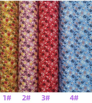 China Blackout Single Lightweight Woven Breathable Small Flower Printed 100% Rayon Satin Fabric for sale