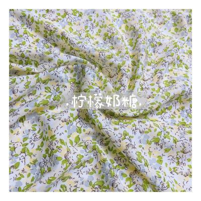 China Wholesale Tiny Floral Print Woven Chiffon Korean Silk Fabric 100% Polyester Shrink-Resistant for Dress or Hijab or Curtain for sale