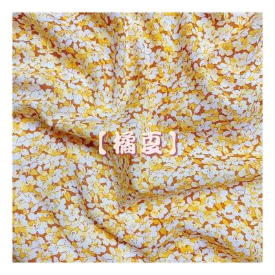 China Korean Stock Silk Tiny Floral Printed Woven Fabric Shrink-Resistant 100% Polyester for Women's and Kid's Dress and Suit for sale