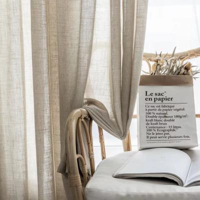 China French Linen CurtainCurtain Insulated Gauze Sheer Custom Linen Polyester Fabric Natural Linen Curtain for sale