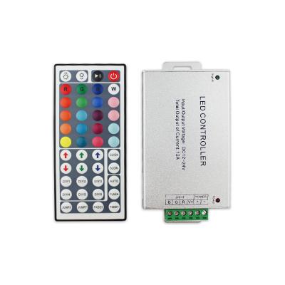 China DC12V DC24V rf 433M Wireless Aluminum Shell 12A LED Strip Light and 24A RGB LED Controller with 44 Remote Keys for sale