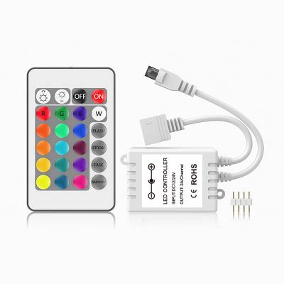 China DC12V-24V IR 24 IR 24 Remote Main Controller For RGB 3528 RGB LED Strip Light 5050 SMD RGB 90*60*40mm for sale