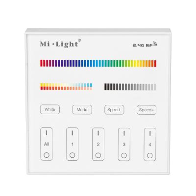 China RGBCCT Color Led Strip Lighting B4 Mid-light 2.0 RF2.4G Grouping Touch Screen Switch RGB Wall Mounted CCT LED Dimmer Controller for sale