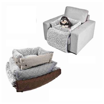 China Viable Wholesale Customized Hot Soft 2 Ways Use Luxury Dog Bed For Sofa for sale