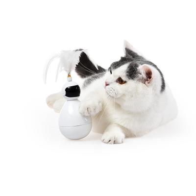 China Viable Electronic Interactive Puzzle Cat Tumbler Toy With Replaceble Funny Feather for sale