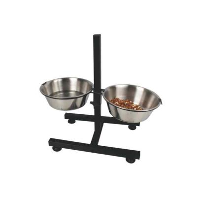 China Excellent Quality Sustainable Double Bowl Elevated Stainless Steel Pet Feeder for sale