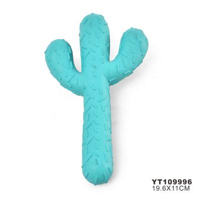 China Sustainable Viable Dog Chewer Toy Cleaning Teeth Of Natural Rubber Cactus for sale