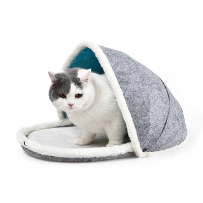 China Breathable Slipper Shaped Luxury Pet Cat Bed, Wholesale Custom Felt Cat Pet Bed for sale