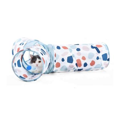 China 3 Way Viable Cat Tunnels Tube Toys Kitty Indoor Folding Cat Pet Toys Peek Hole Bored Tunnel Toy Ball for sale