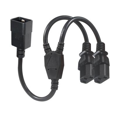 China Computer 1M 1.5M Electrical IEC 60320 C13 C14 C19 C20 2 Way Plug Power Cable Splitter Y Outlet Main US Standards for sale