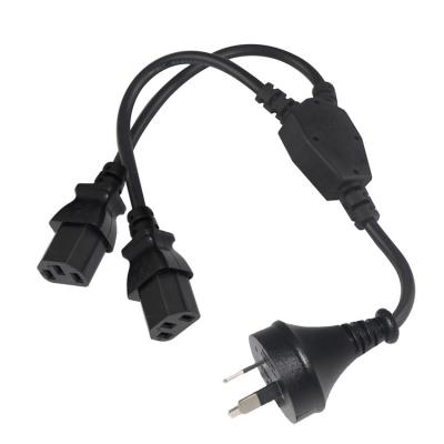 China Multifunctional Industrial SAA Home Appliance SAA Power Cord Dual 1.0mm Male Female AC Power Cord C13 Spliter for sale