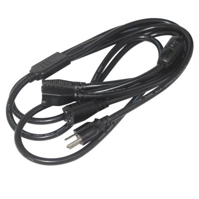 China Household Appliance 110V 15A 3 Way Outdoor RV Outlet Power Extension Cord 1 to 3 Splitter NEMA 5-15R for sale