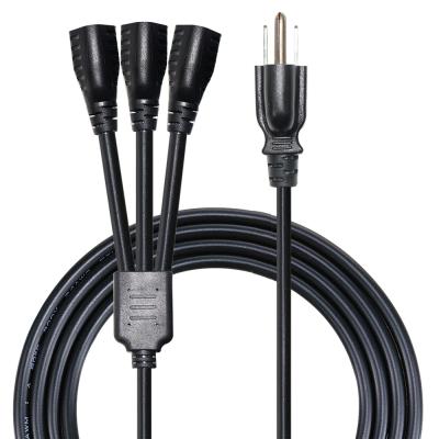 China American Outdoor Electrical 5 Outlet 15R RV NEMA 1 To 3 Power Cable Extension Cord Three Way Splitter for sale