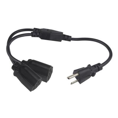 China COMPUTER NEMA Splitter IEC Cable Y Branch Round Plug Adapter And Multi Power Cord 3 In 1 for sale