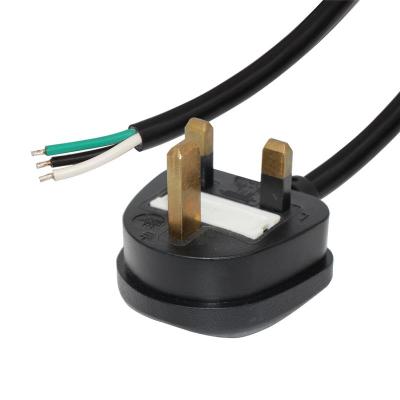 China Home Appliance Fuse Connector Extension Cable UK Plug To Strip And Tinned Power Cord With UK Plug for sale