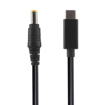 China TV Good Quality 1M 1.2M Pvc Black Usb 3.0 Type C To 3.5*1.35Mm DC Jack Plug Laptop Charging USB-c Cable for sale