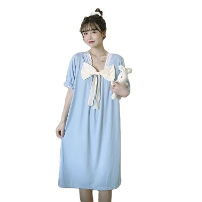 China Women's Princess Style Women's Summer Style Korean Nightgown Sleepwear Breathable Short Sleeve Sleepwear for sale