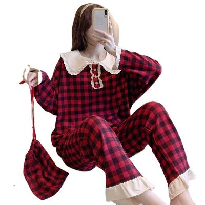 China Breathable Korean Sleep Wear Set Style Cool Pajamas Wholesale Women's Small Lady's Pajamas for sale