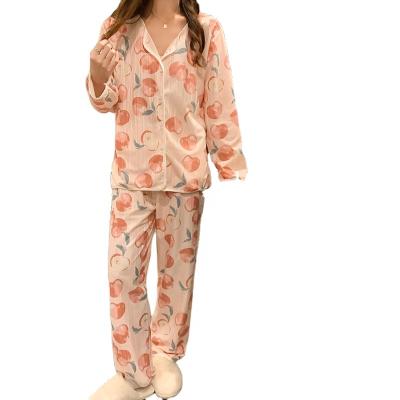 China Korean fashion ladies pajamas set sweet small fresh style suit women's long sleeve sleepwear for sale