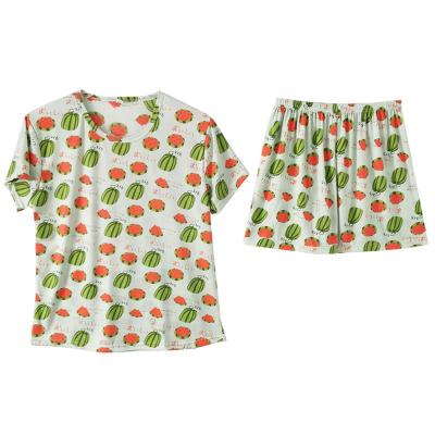 China Two-piece suit of new watermelon fruit summer pajamas small fresh cute soft female QUICK-DRY ladies home service for sale