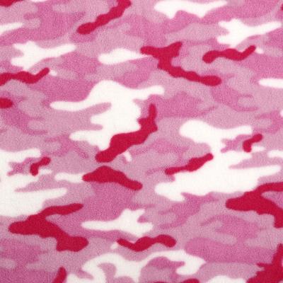 China Anti-static fashion textile wholesale 100% polyester camouflage pattern printed fleece fabric for blanket and garment for sale