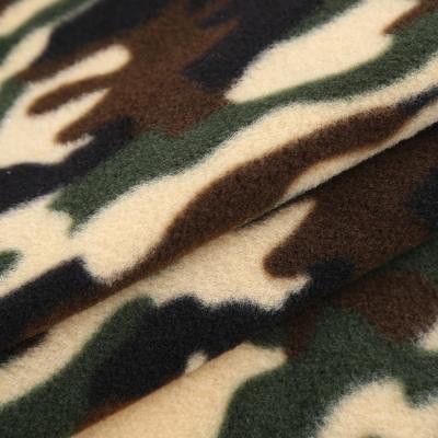 China Antistatic 100% Polyester Printed Fleece Camouflage Pattern Printing Customed Printed Fleece Fabric for sale