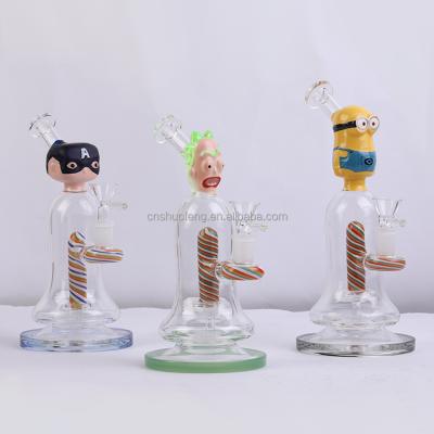 China Modern Wholesale Creative Mix Colorful Herb Hookah Water Pipe Glass Smoking Pipe For Gifts for sale