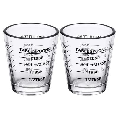 China Hot Selling Cheap Viable Small Cylinder Shot Measuring Graduated Glass Cups With Scale For Home Kitchen for sale