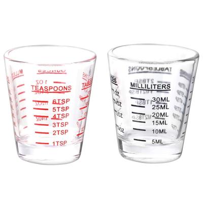 China Wholesale Viable Graduated Small Cylinder Shot Glass Measuring Cups With Scale For Kitchen for sale