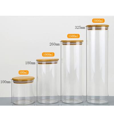 China Cylindrical Transparent 500ml High Borosilicate Glass Food Storage Customized Viable Quality Sealed Jar for sale