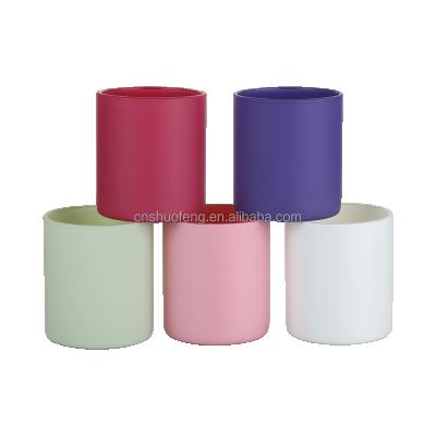 China Wholesale Custom Unique Frosted Glass Jar Candle 250ml Home Decoration for sale