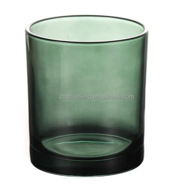 China Wholesale Home Decoration Cheap Custom Colored Candle Holder 300ml Glass Jar For Candle Making for sale